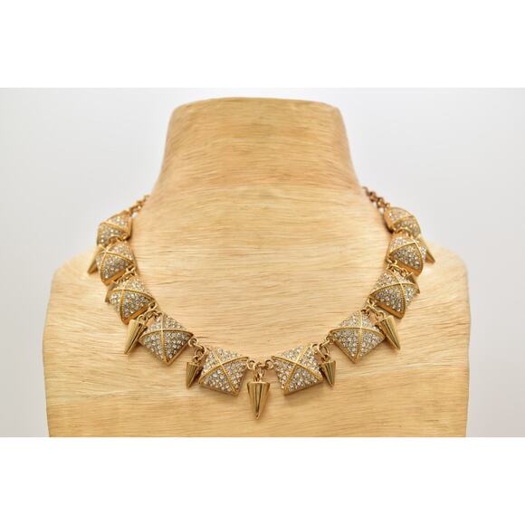 CC Skye Crystal Collar Necklace Spike Rhinestone Toggle Statement Signed Bin6B - Picture 2 of 12